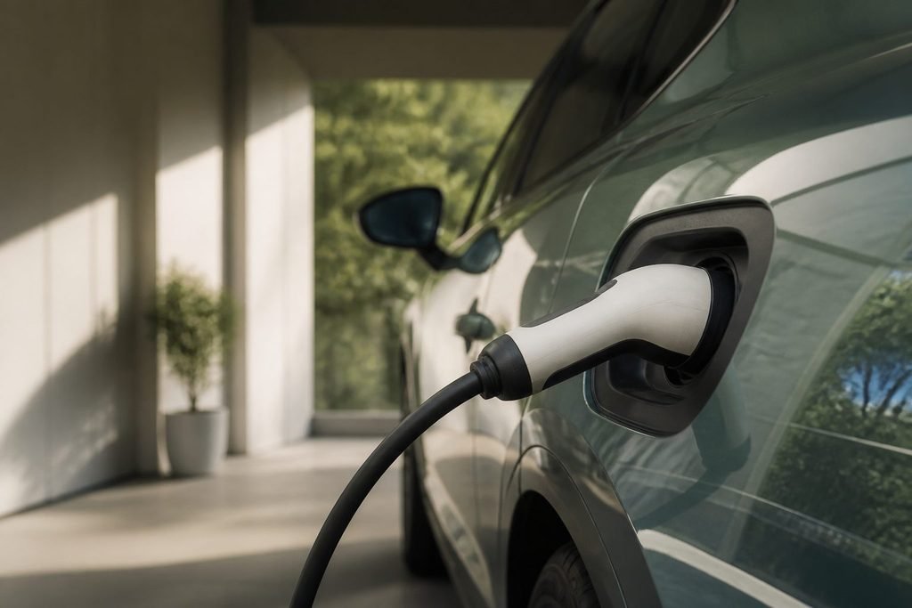 Coche eléctrico cargando